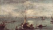 GUARDI, Francesco The Lagoon with Boats, Gondolas, and Rafts kug Sweden oil painting artist